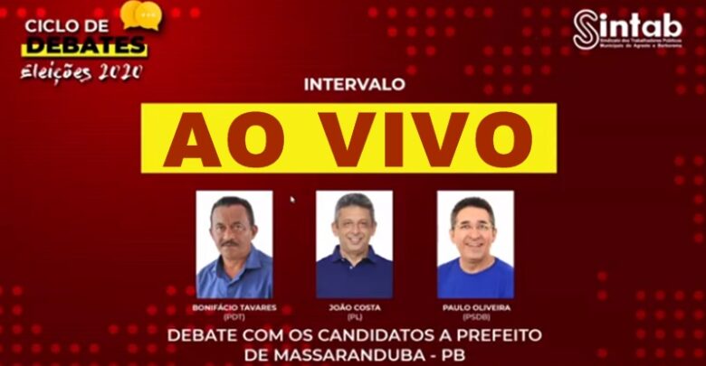 AOVIVO 780x405 - AO VIVO : Assista aqui ao debate entre os candidatos a prefeito de Massaranduba