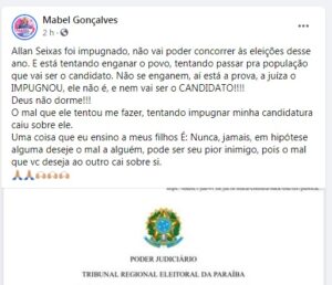 mabel 300x258 - SEM MEDO : Ex-primeira dama usa redes sociais para comemorar impugnação de candidatura do ex-marido : "Deus não dorme"; CONFIRA.