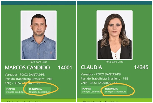 pagerenuncias - POÇO DANTAS: Dois candidatos a vereadores ligados ao grupo de situação jogam a toalha e anunciam renúncia de suas candidaturas.