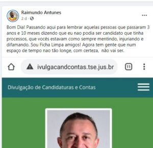 printraimundo 300x290 - “Sou Ficha Limpa ”, comemora Dr. Raimundo Antunes após deferimento de sua candidatura a prefeito de Santa Cruz no TSE; VEJA