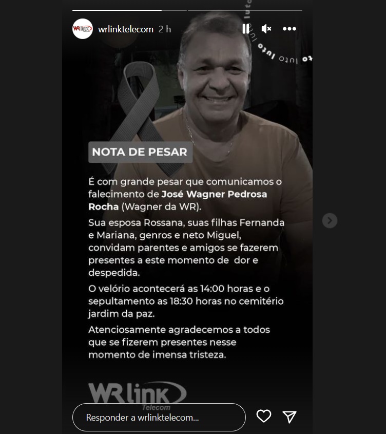 WR - Em Sousa: Dono de provedor de internet morre após luta contra o câncer