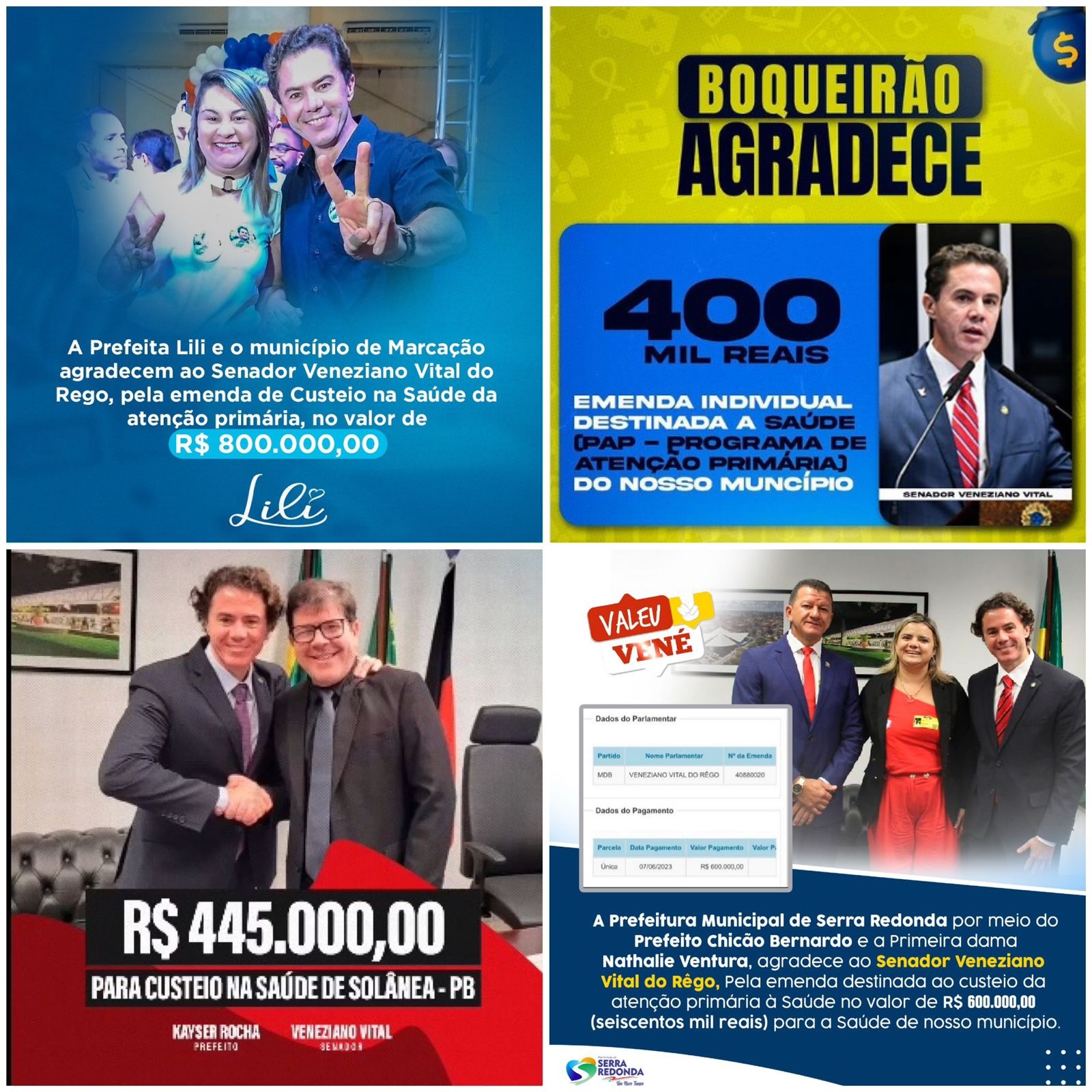Prefeitos de toda a Paraíba agradecem a Veneziano destinação de recursos e enfatizam seu caráter municipalista vene - Prefeitos de toda a Paraíba agradecem a Veneziano destinação de recursos e enfatizam seu caráter municipalista