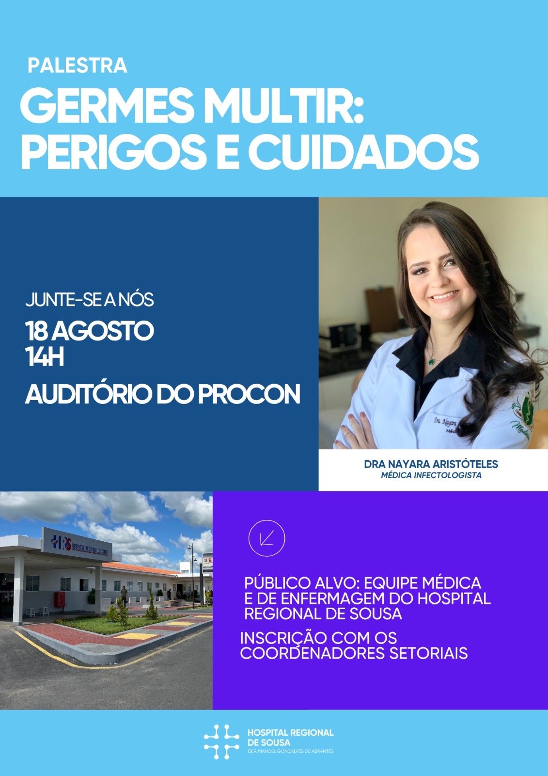 1hrs - Em Sousa: Hospital Regional promove palestra sobre perigos e cuidados com as bactérias multirresistentes