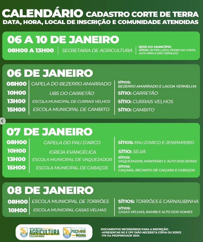 Prefeitura de Poço José de Moura lança cadastro para corte de terras; Prefeita Laís Raquel mostra compromisso com o homem do campo pjm - Prefeitura de Poço José de Moura lança cadastro para corte de terras; Prefeita Laís Raquel mostra compromisso com o homem do campo