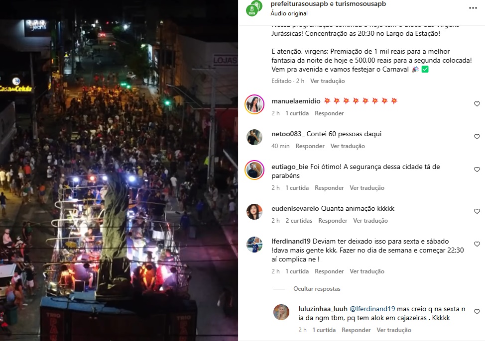 trio 2 - FRACO: Baixo público decepciona primeira noite do Folia de Rua em Sousa