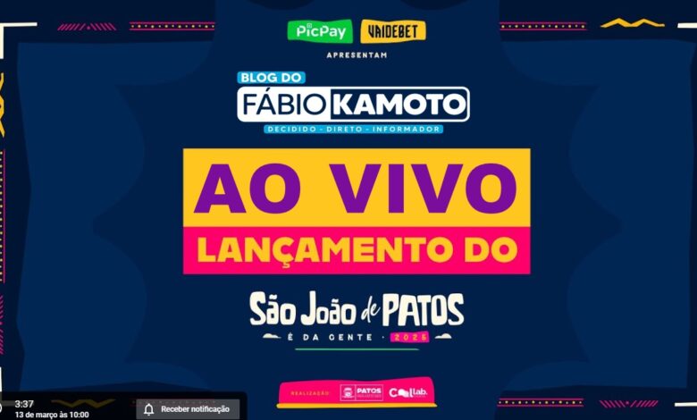 AOVIVOPATOS 780x470 - Acompanhe ao vivo a Transmissão do Anúncio Oficial da Programação do São João de Patos 2025