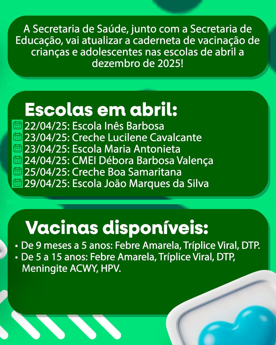 Prefeitura de Belo Jardim realiza vacinação nas escolas em abril; veja quais serão contempladas VACINABJ2 - Prefeitura de Belo Jardim realiza vacinação nas escolas em abril; veja quais serão contempladas