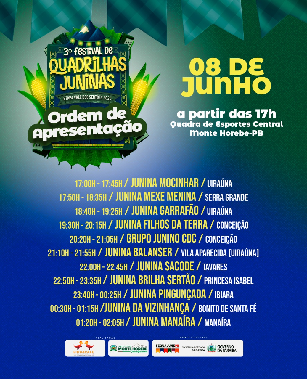 Monte Horebe vai ser palco mais uma vez da Etapa Regional do Paraíba Junino neste domingo (8) 8f5b233f 9c4e 435f 9aea f77ad6e79863 - Monte Horebe vai ser palco mais uma vez da Etapa Regional do Paraíba Junino neste domingo (8)
