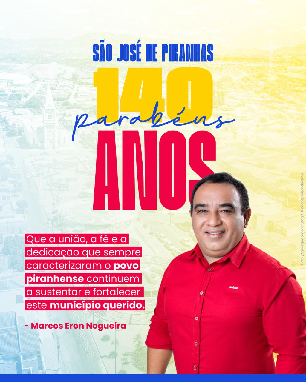 Pré-candidato a deputado estadual, Marcos Eron parabeniza São José de Piranhas pelos 140 anos de emancipação política Sem titulom - Pré-candidato a deputado estadual, Marcos Eron parabeniza São José de Piranhas pelos 140 anos de emancipação política