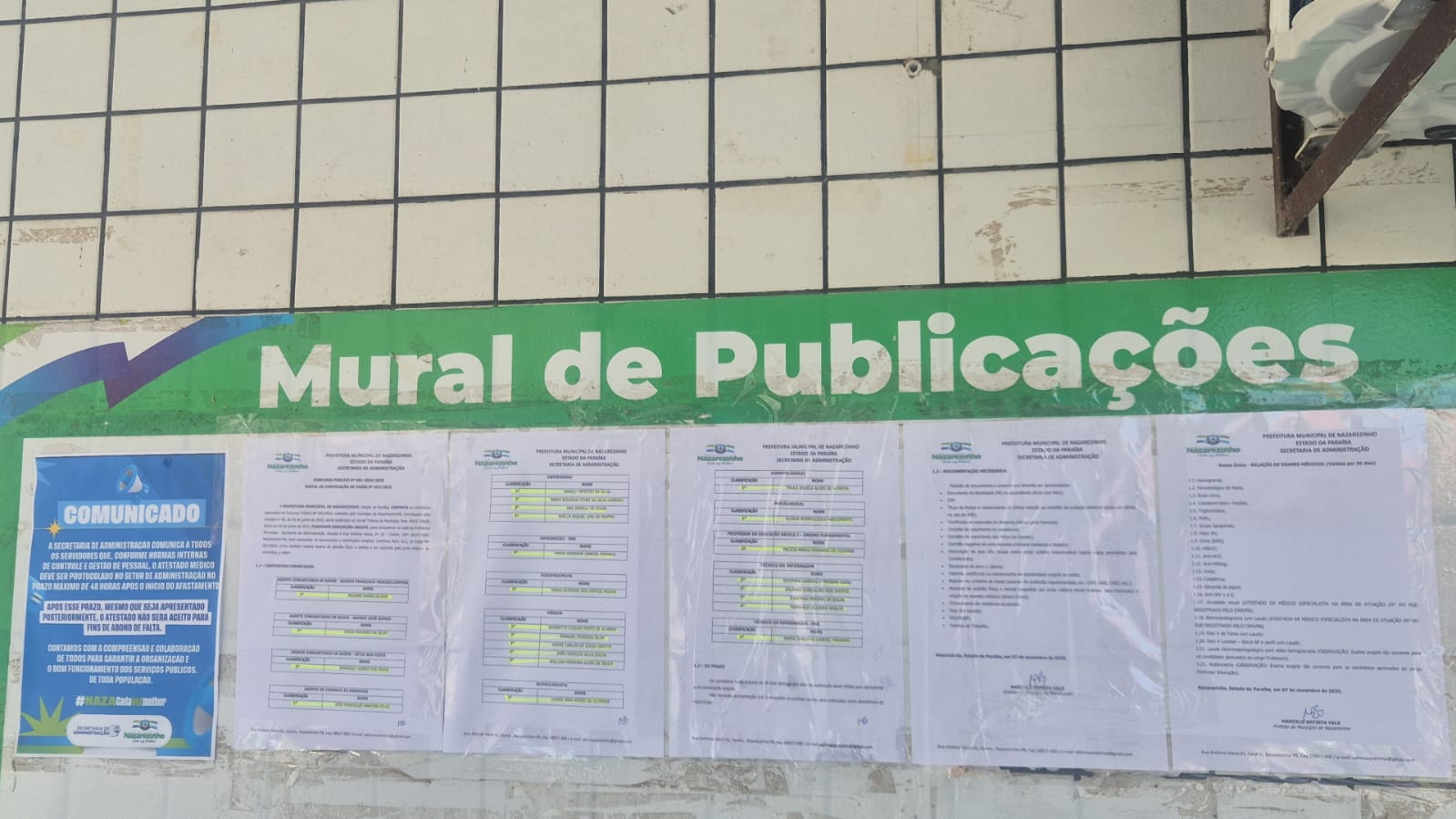 Prefeito Marcelo Vale assina convocação de novos concursados e reforça compromisso com a valorização do servidor em Nazarezinho mural - Prefeito Marcelo Vale assina convocação de novos concursados e reforça compromisso com a valorização do servidor em Nazarezinho