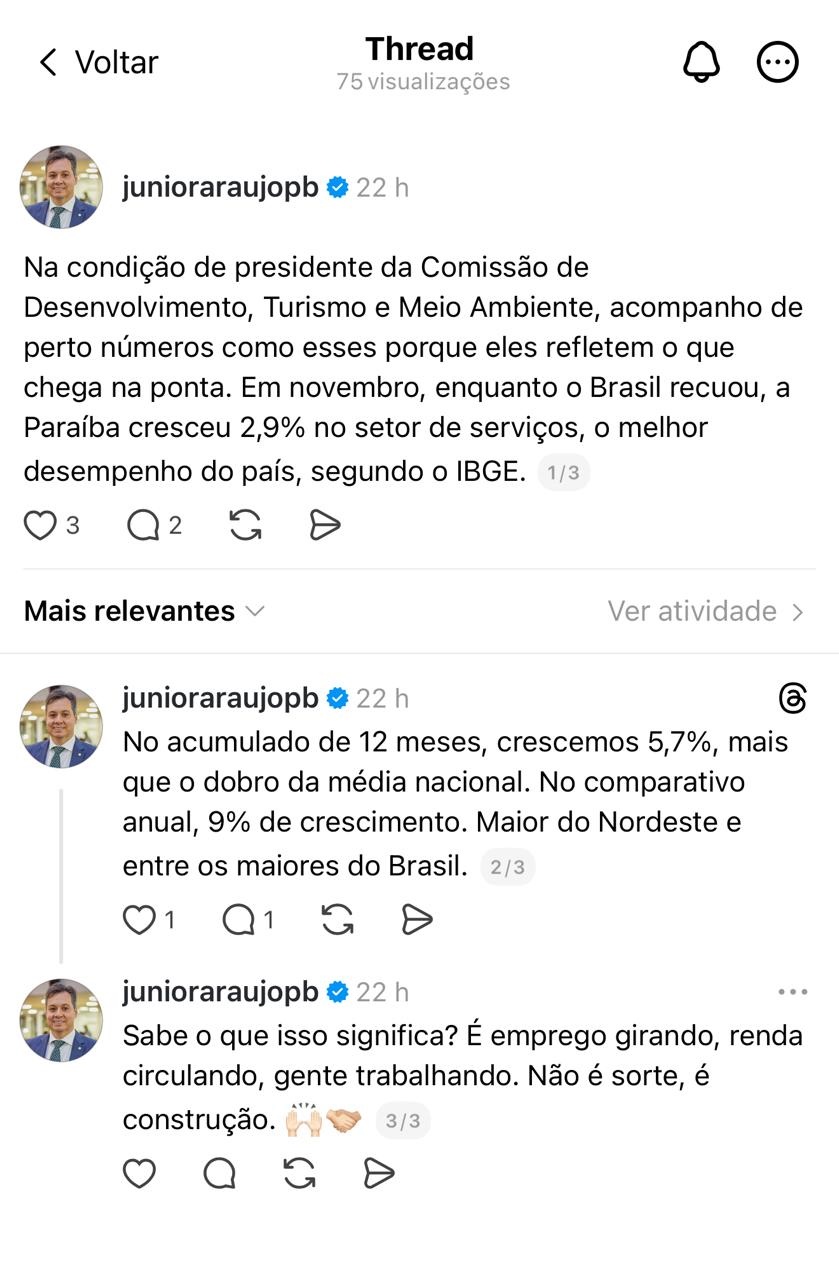 Deputado Júnior Araújo destaca crescimento da Paraíba no setor de serviços e aponta geração de emprego e renda jr2 1 - Deputado Júnior Araújo destaca crescimento da Paraíba no setor de serviços e aponta geração de emprego e renda