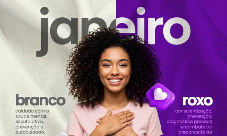 Janeiro Branco e Roxo: Prefeitura de Monte Horebe promove ação de saúde e conscientização na Praça Central janeiroroxoebranco 780x470 - Janeiro Branco e Roxo: Prefeitura de Monte Horebe promove ação de saúde e conscientização na Praça Central