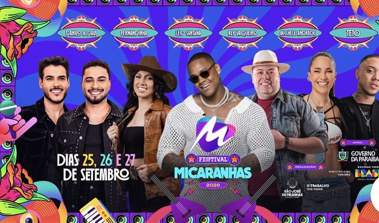 Em São José de Piranhas: Micaranhas 2026 é lançado com Fernandinha, Teto, Michele Andrade, Danilo & Davi, Léo Santana e Rey Vaqueiro como atrações principais Mica 2026 capa 780x460 - Em São José de Piranhas: Micaranhas 2026 é lançado com Fernandinha, Teto, Michele Andrade, Danilo & Davi, Léo Santana e Rey Vaqueiro como atrações principais