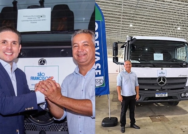 Novo caminhão-pipa reforça abastecimento de água em São Francisco e prefeito Geroncio Júnior celebra conquista SF002 - Novo caminhão-pipa reforça abastecimento de água em São Francisco e prefeito Geroncio Júnior celebra conquista