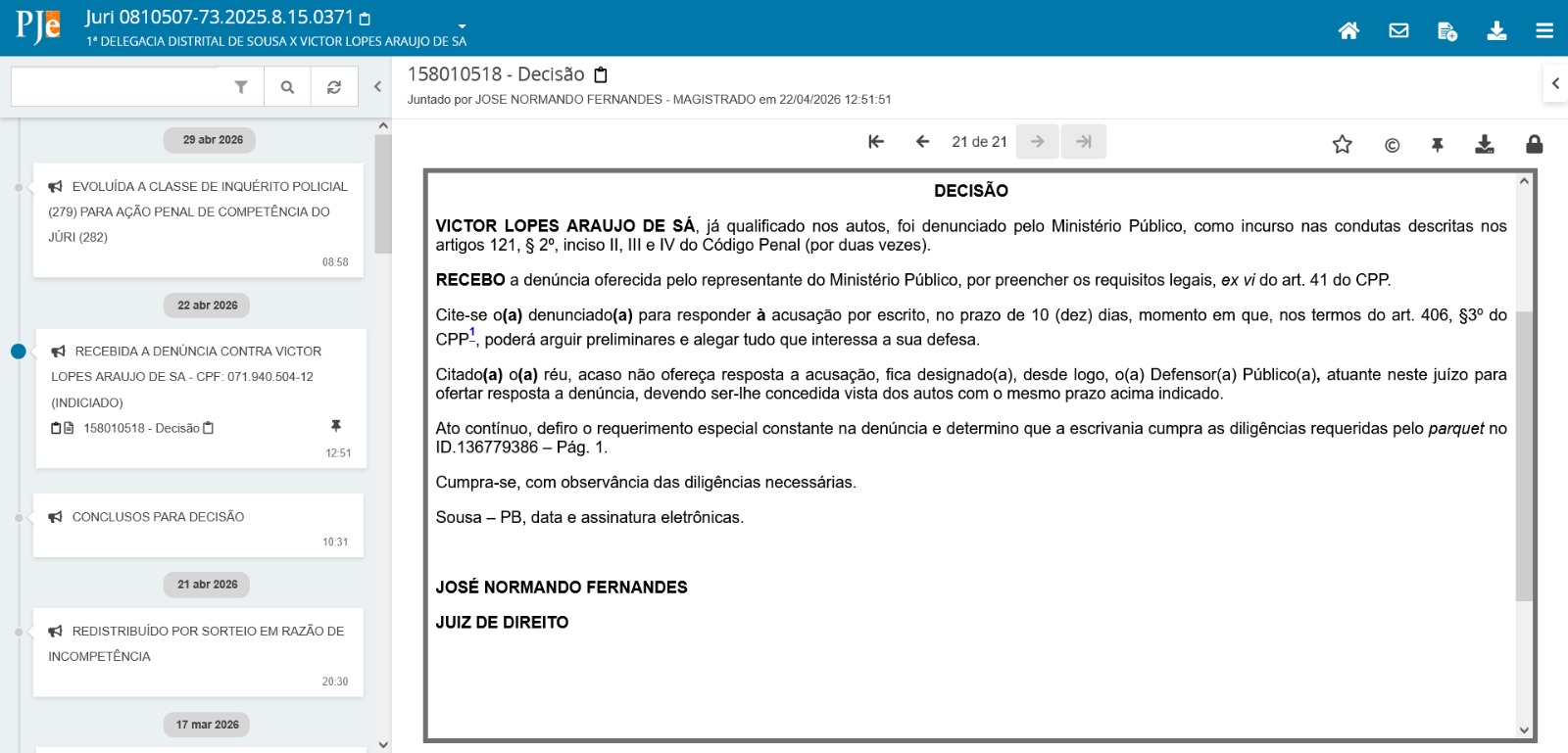Em Sousa: Justiça aceita denúncia em caso de colisão que matou dois jovens na PB-391 e poderá ser julgado pelo Tribunal do Júri Sem titulojusti - Em Sousa: Justiça aceita denúncia em caso de colisão que matou dois jovens na PB-391 e poderá ser julgado pelo Tribunal do Júri