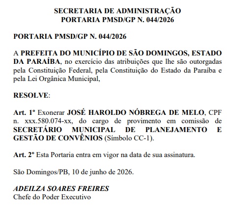 Prefeita Adeilza Soares promove mudanças no secretariado após rompimento político em São Domingos 4exo - Prefeita Adeilza Soares promove mudanças no secretariado após rompimento político em São Domingos
